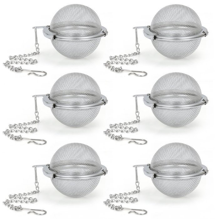 Tea Infuser PER-IHOME Set of 6 Stainless Steel Mesh Tea Filter - Perfect Strainer for Loose Leaf Tea N10