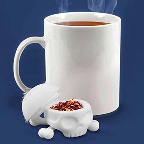 CFHKStore 1 Pc Infuser Silicone Cross Bones Leaf Tea Strainer N5