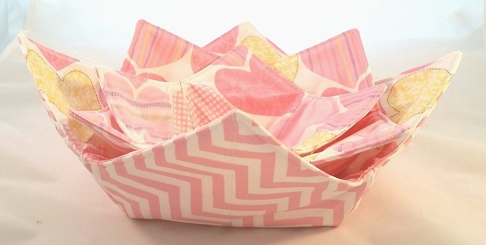 Microwave Bowl Cozy Hearts/Chevron 3 pc. Set N2