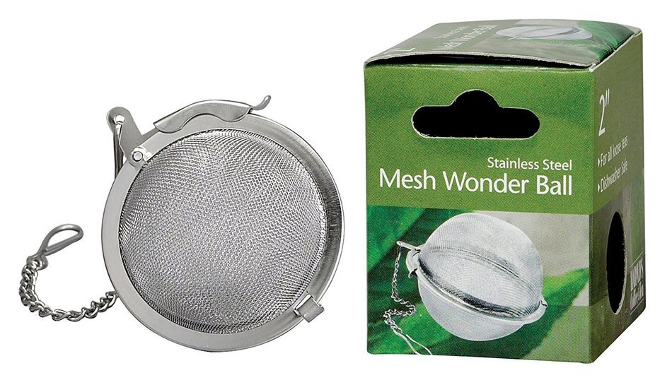 HIC Snap Mesh Tea Ball Infuser, 18/8 Stainless Steel, Carded N8