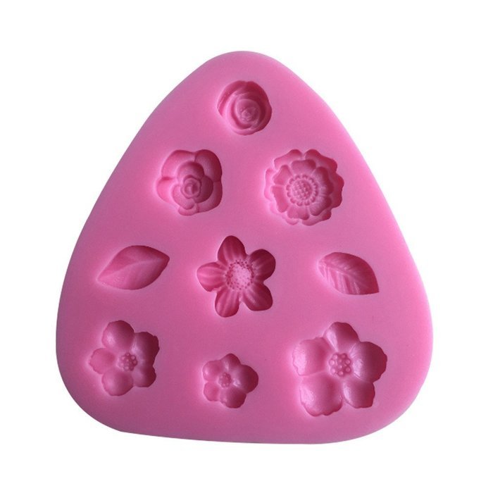 LYNCH Flower and Leaf Shape Cake Decorating Tools Silicon Mold,Pink N3