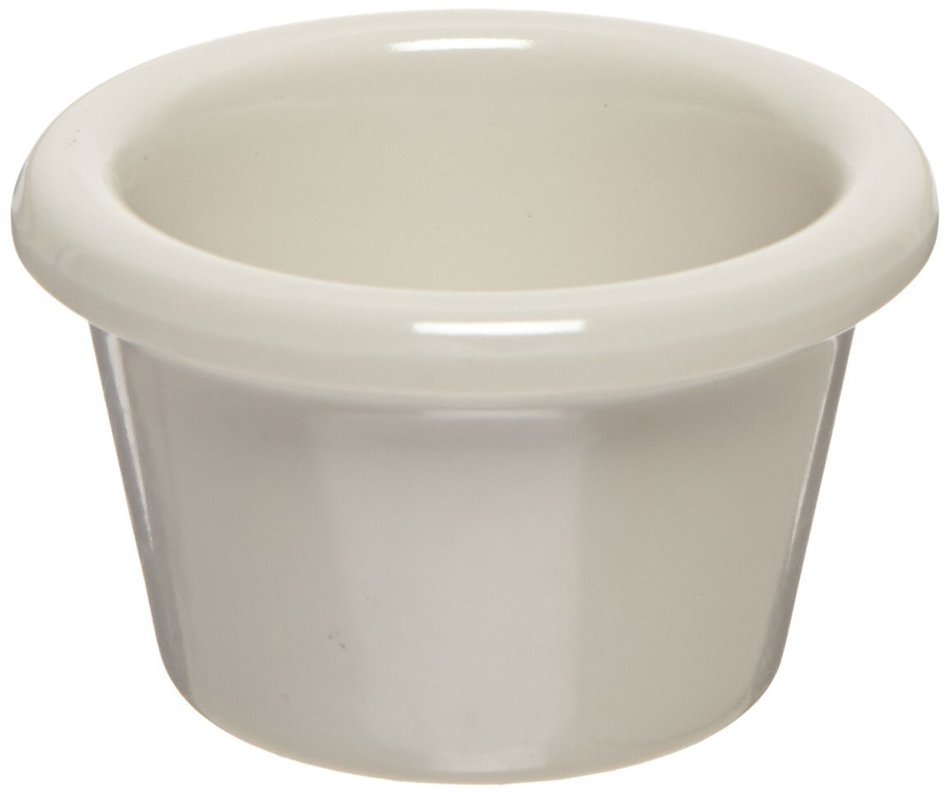 Carlisle S275-842 12-Piece Melamine Smooth Ramekin Set, 1.5-Ounce Capacity, 1.53" Height, Bone (Case of 4) N3