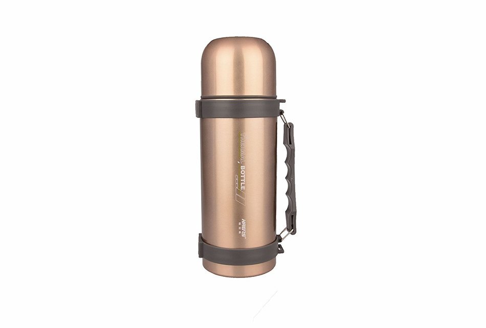 Haers - 34OZ(Silver) Double-Walled Stainless Steel, Vacuum Insulated Portable Water Carafe with Collapsible Handle N2