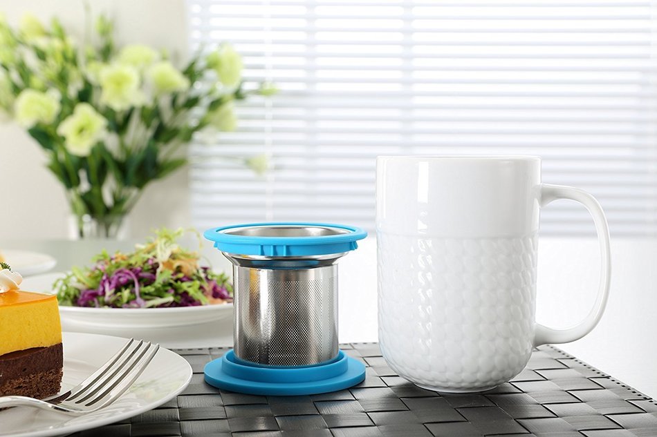 Tea Infuser Mug - [FREE Silicon Tea Bag]. Loose Leaf Tea Infuser Set with a Stainless Steel Tea Steeper and a... N5