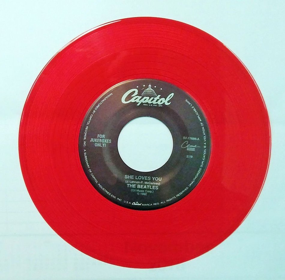 The Beatles She Loves You/I'll Get You 45 Red Vinyl For Jukebox S7-17688-B N/M