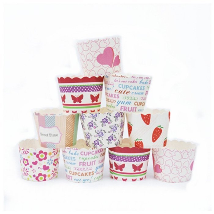 50 Pcs Paper Cups for Cupcake Wrapper Muffin Cases Baking Tools Birthday/Wedding /Christmas Party