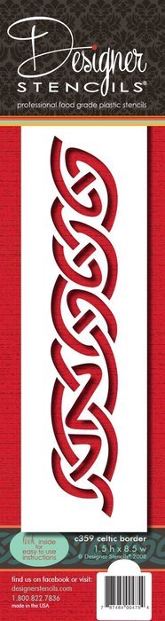 Designer Stencils C359 Celtic Border Cake Stencils, Beige/semi-transparent