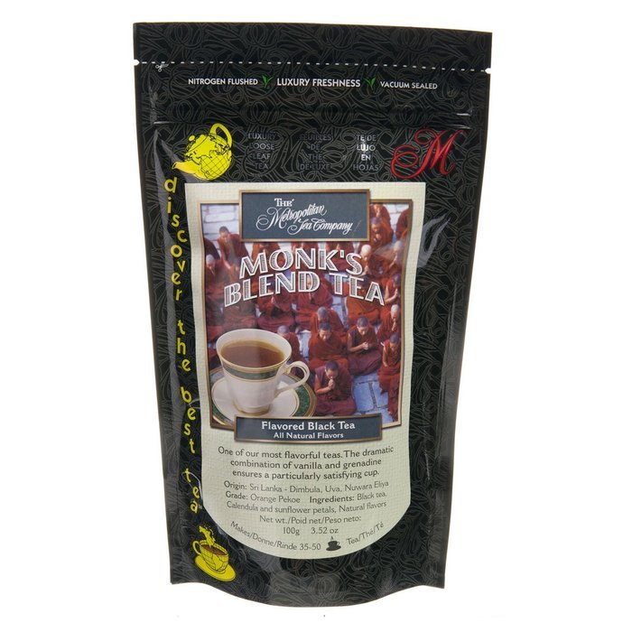 Metropolitan Tea Discovery Loose Tea Pack, Monk's Blend Flavored Black, 100gm N2