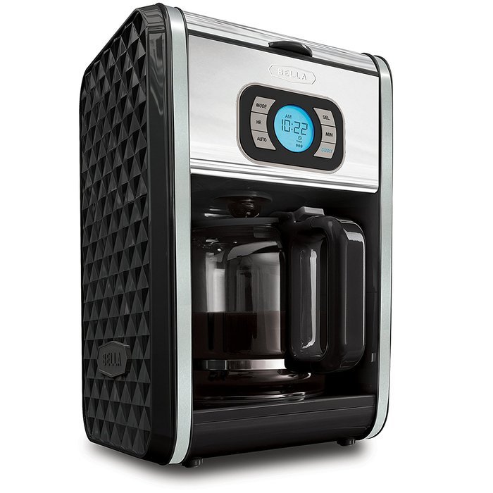 BELLA 13726 Diamonds Collection 12-Cup Programmable Coffee Maker, White N2