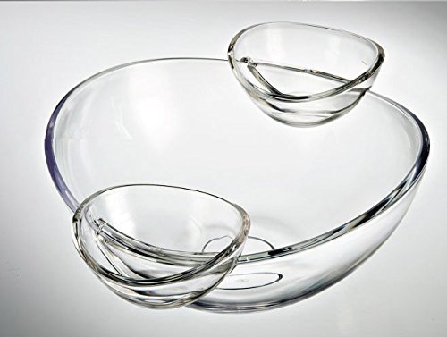 (Multi-function Servingware) Felli- Crystal clear acrylic serving bowl set. 12.5" Mixing salad bowl and 2 sauce... N2