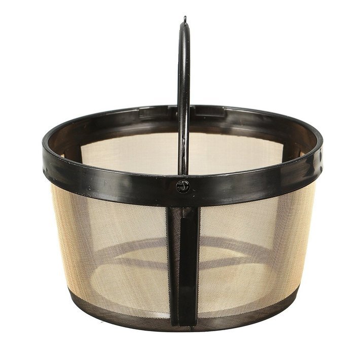 KINGSO Basket-Style Gold Permanent Coffee Filter for 4 Cups Pack of 2 N4