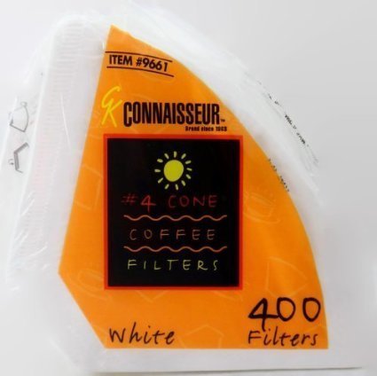 12 Pack Wholesale Lot Rockline #4 Connaisseur Cone Coffee Filters, 4800 Coffee Filters Total