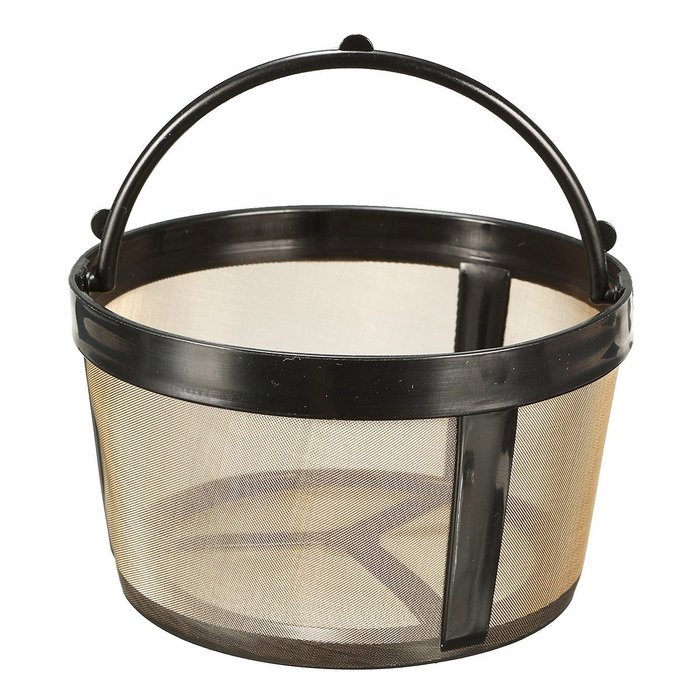 KINGSO Basket-Style Gold Permanent Coffee Filter for 4 Cups Pack of 2 N6