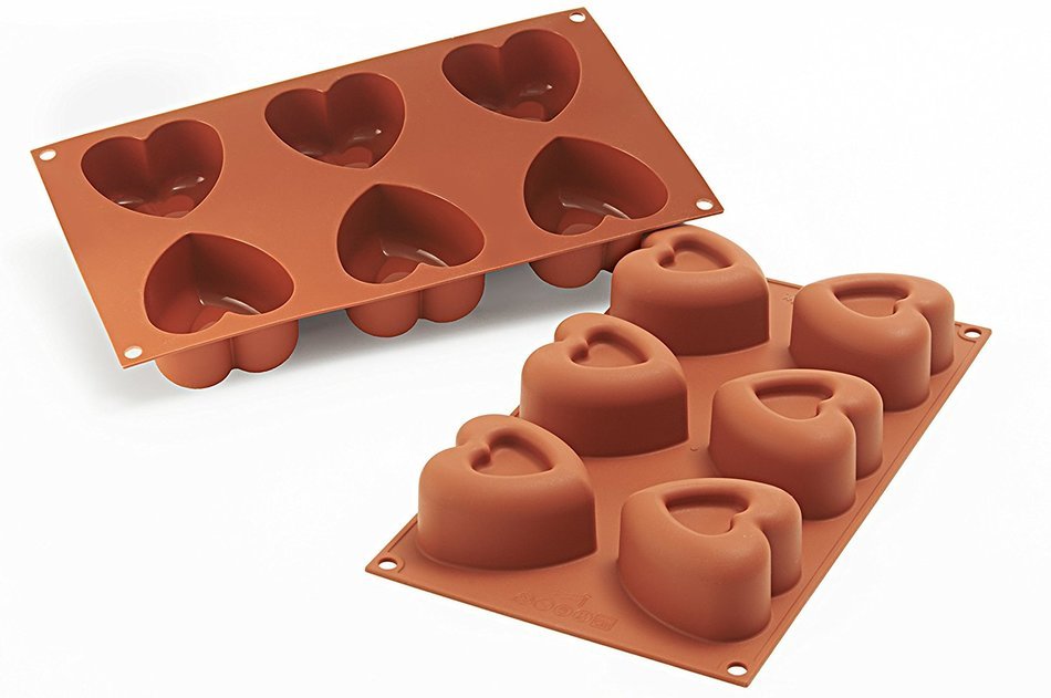 Silikomart SF040/C Silicone Classic Collection Mold Shapes, Heart, Small N5