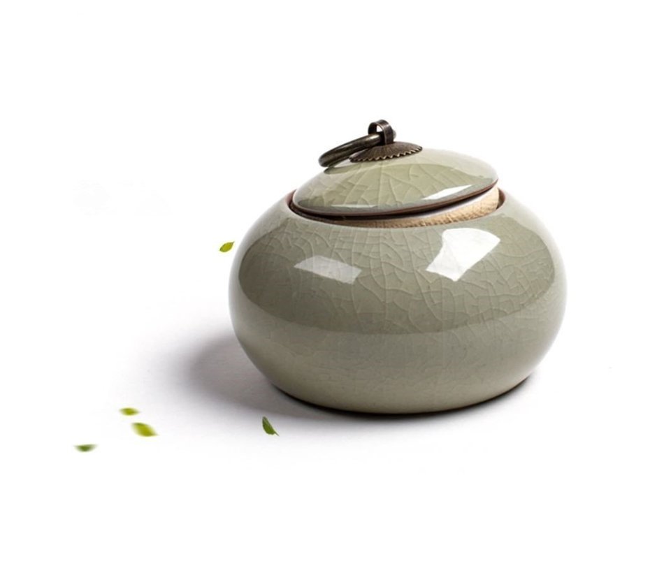 Graces Dawn Ge ware tea caddy ceramic piggy bank 100 g capacity N4