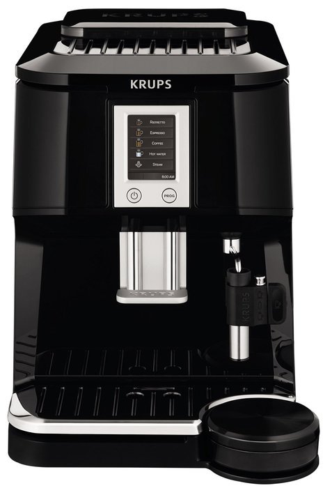 KRUPS EA8808 2-IN-1 Touch Cappuccino Fully Automatic Espresso Machine, 57-Ounce, Black N6