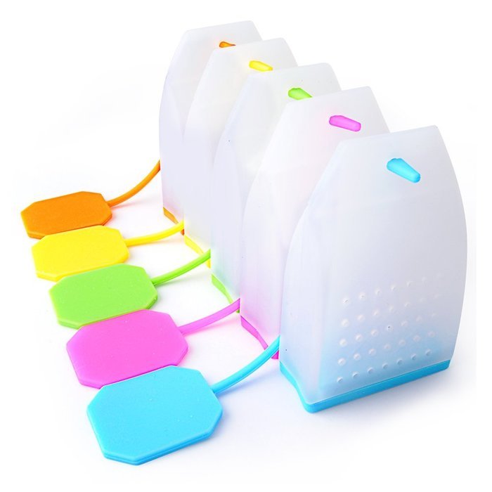 Silicone Tea Bags, Ououdee 5-Pack Reusable Loose Leaf Tea Infuser Strainer for Tea Cups, Mugs and Teapots-BPA... N7