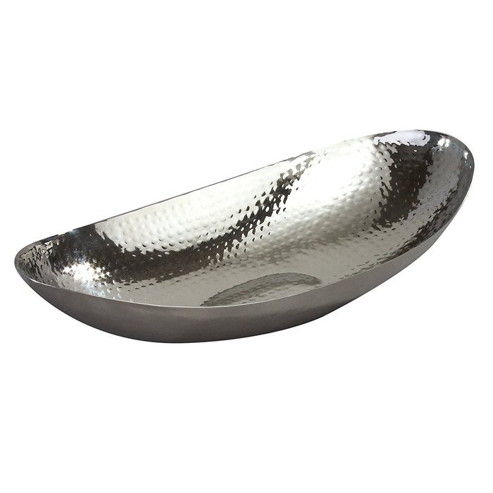 Elegance 17.5-Inch Hammered Oval Bowl, Large