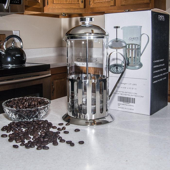 French Press 34 OZ &ndash; This Coffee Press Features A Stainless Steel Coffee Plunger And Carafe Holder Making This... N4