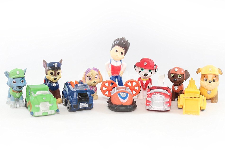 Moddan PAW Patrol Deluxe Mini Figure Toy Cake Topper - Set of 12 Pieces N4