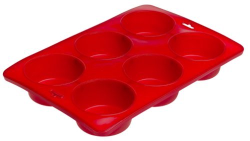 SiliconeZone Large Muffin Pan, Red
