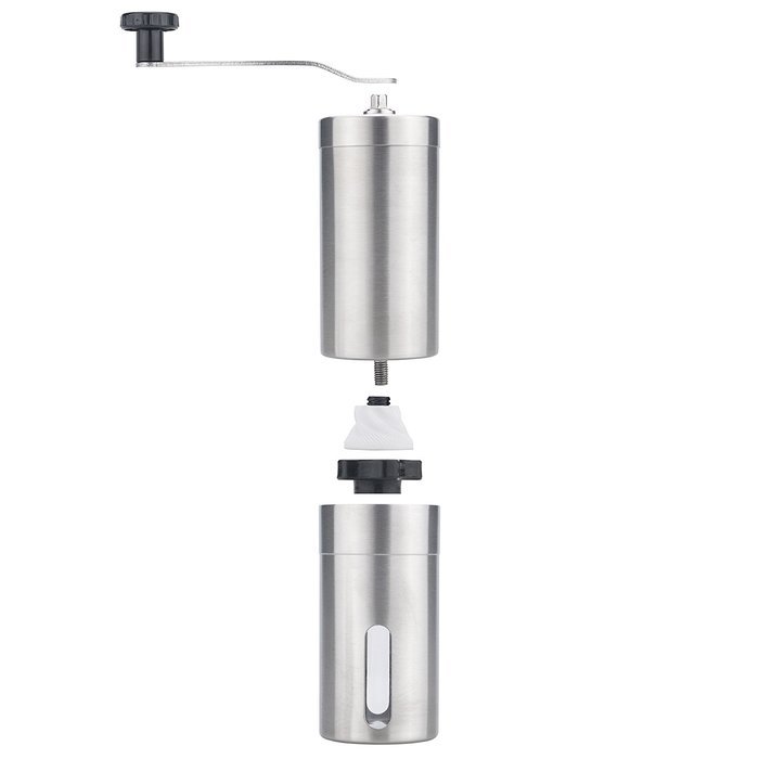 Leeko Manual Stainless Steel Portable Travel Coffee Grinder with Adjustable Ceramic Burr - Hand Crank Coffee Mill... N4