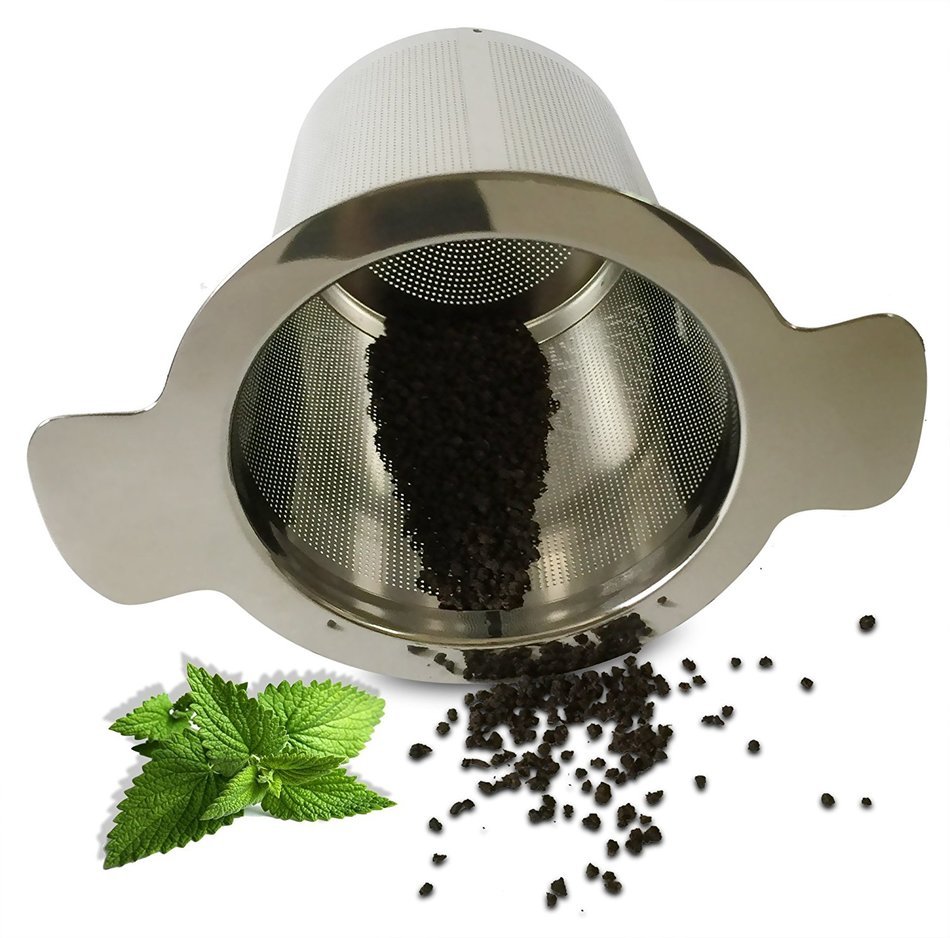Premium Loose Tea Infuser - Extra Fine Mesh Stainless Steel Strainer - Multi Cup Filter with Coaster Drip Tray... N9