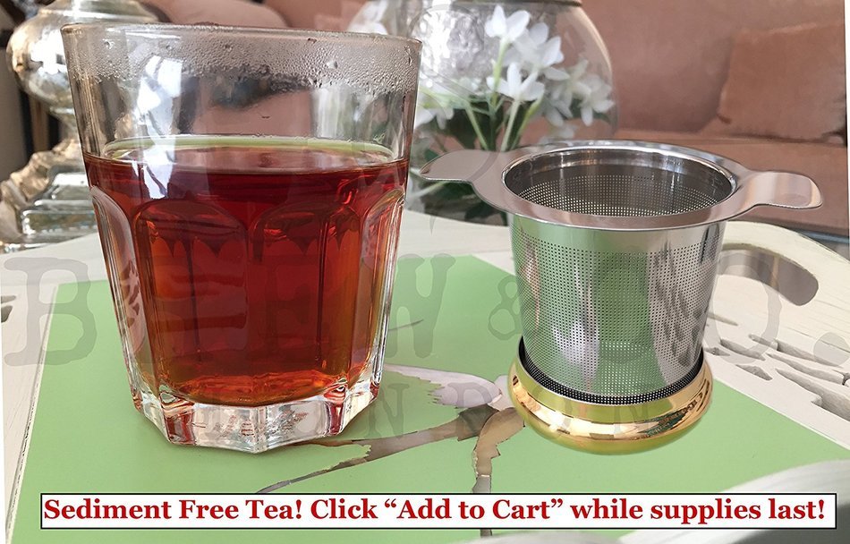 Premium Loose Tea Infuser - Extra Fine Mesh Stainless Steel Strainer - Multi Cup Filter with Coaster Drip Tray... N10