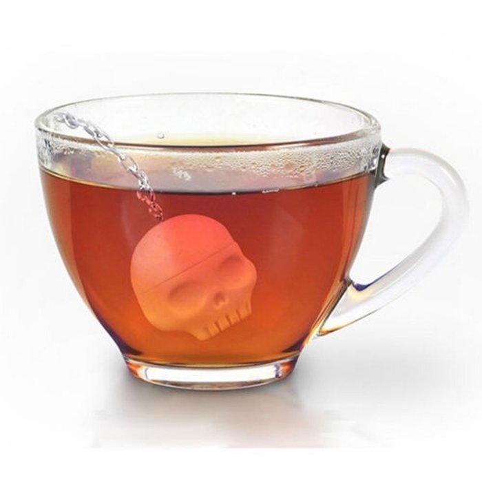 Helencasa Silicone Tea Bones Skull Tea Infuser Filter Diffuser Loose Leaf Leaves Silicone Tea Strainer (1) N5