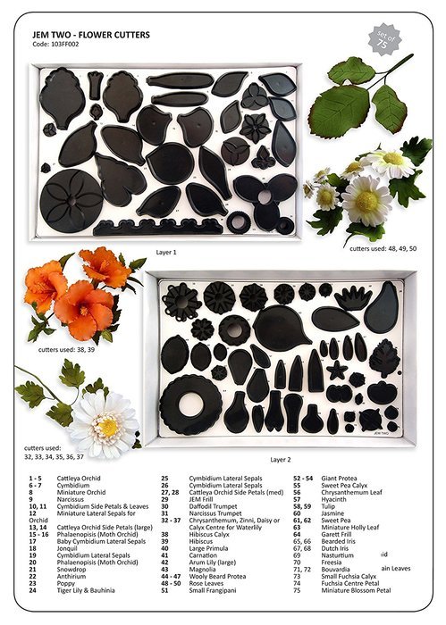 JEM Cutters Gum Paste Cutter Set - Flower Assortment 2