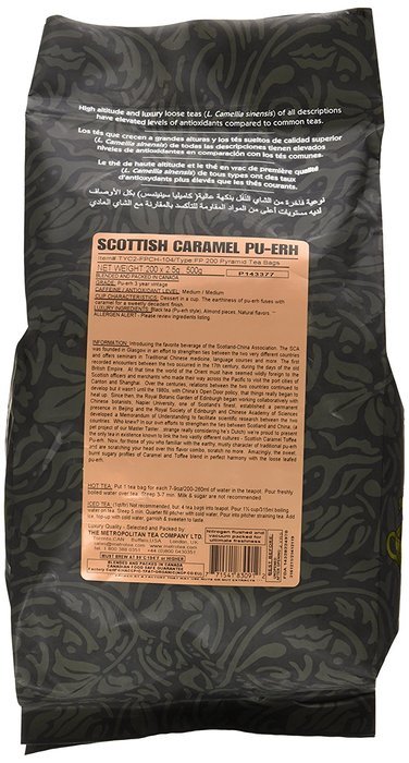 Metropolitan Tea 200 Count Pyramid Shaped Teabags, Scottish Caramel N4