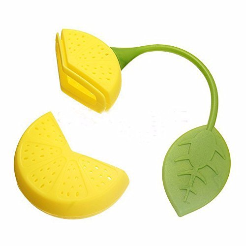 Hot sale cute Lemon Silicone Loose Tea Strainer Herbal Spice Infuser Filter Tools(2 Pcs Yellow) N3