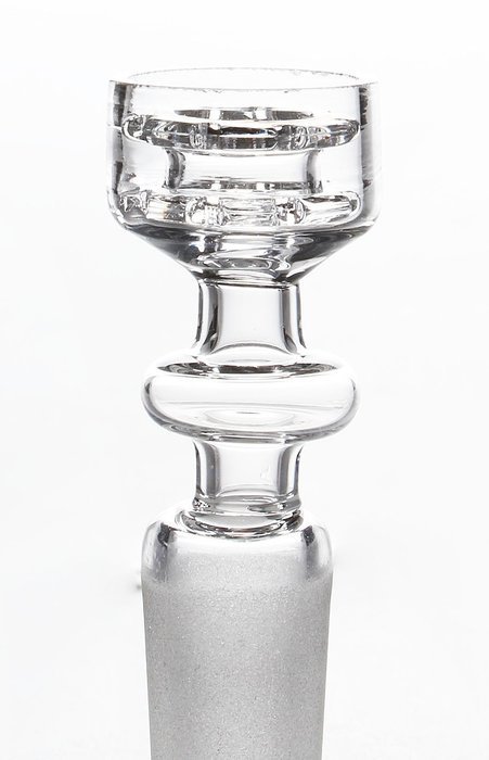 MERITOP Pure Crystal Quartz Double Stack Stacker Diamond Knot (14mm Male) N21