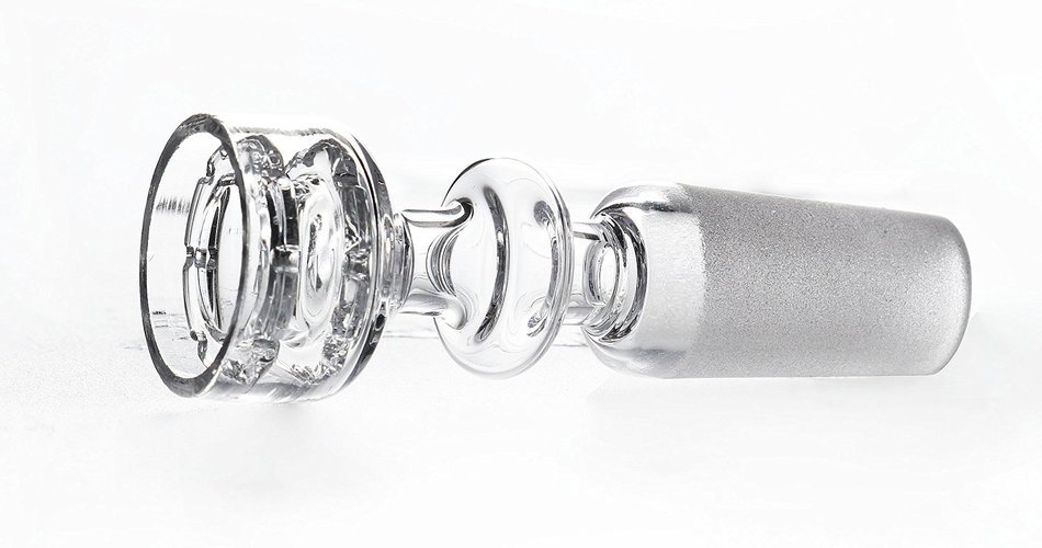 MERITOP Pure Crystal Quartz Double Stack Stacker Diamond Knot (14mm Male) N23