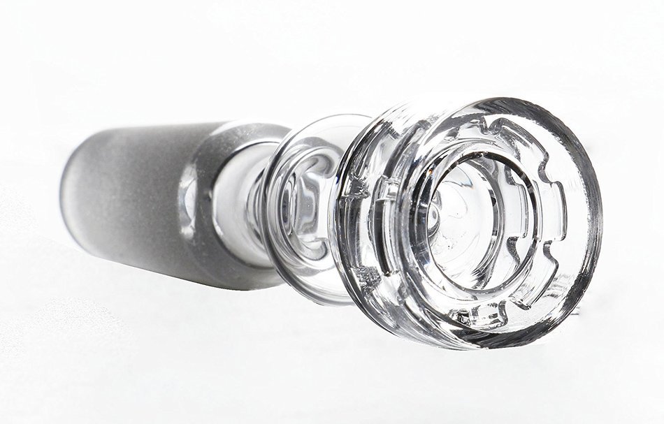 MERITOP Pure Crystal Quartz Double Stack Stacker Diamond Knot (14mm Male) N24