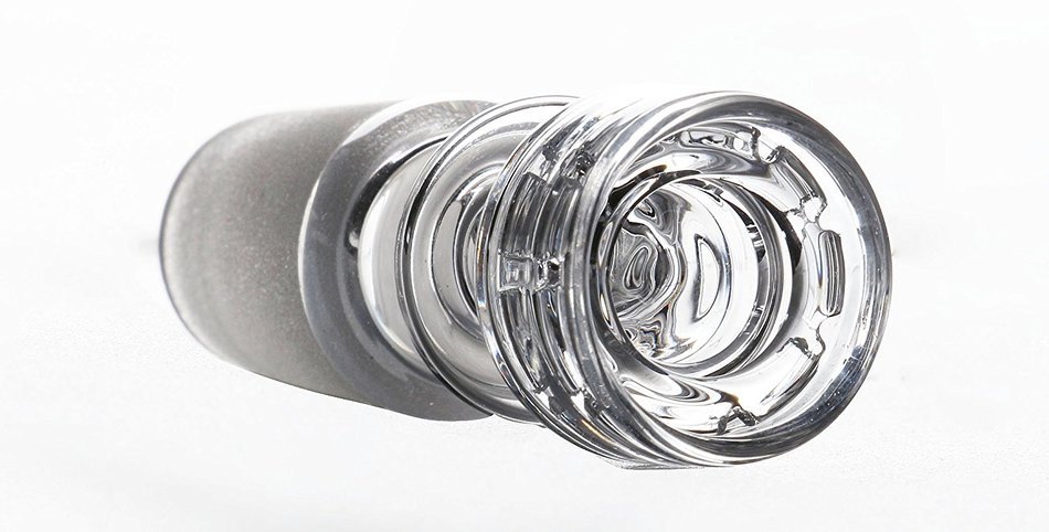 MERITOP Pure Crystal Quartz Double Stack Stacker Diamond Knot (14mm Male) N26