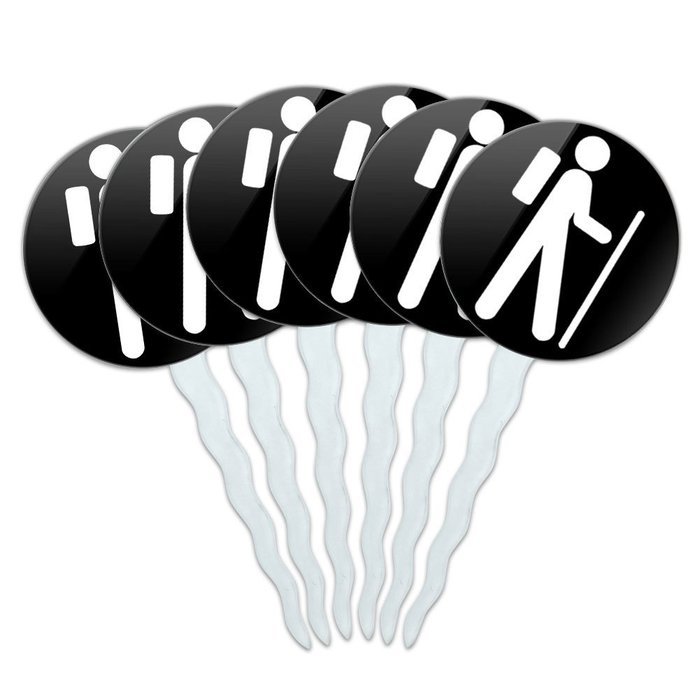 Set of 6 Cupcake Picks Toppers Decoration Sports and Hobbies - Bowling Ball N35