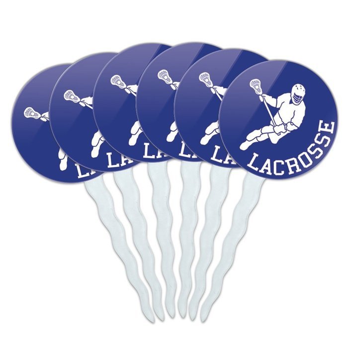 Set of 6 Cupcake Picks Toppers Decoration Sports and Hobbies - Bowling Ball N36