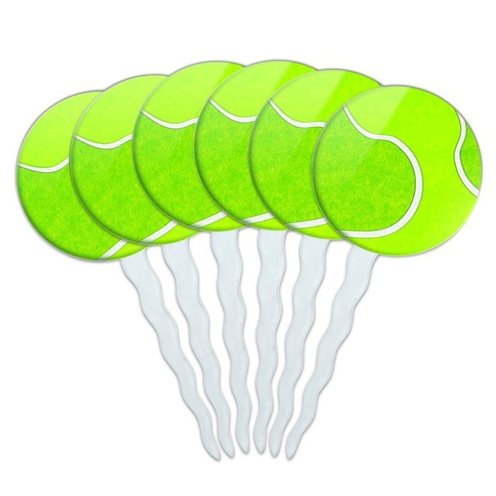 Set of 6 Cupcake Picks Toppers Decoration Sports and Hobbies - Bowling Ball N39