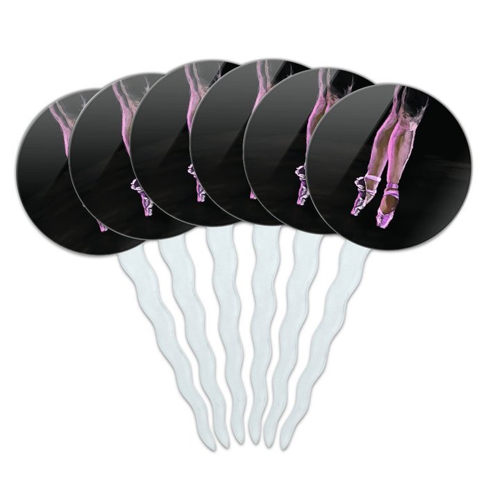 Set of 6 Cupcake Picks Toppers Decoration Sports and Hobbies - Bowling Ball N40