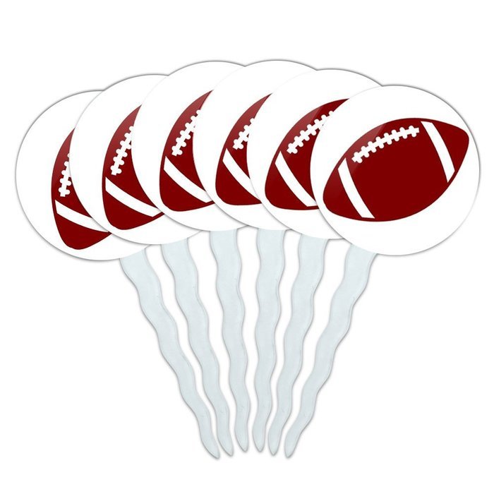 Set of 6 Cupcake Picks Toppers Decoration Sports and Hobbies - Bowling Ball N41