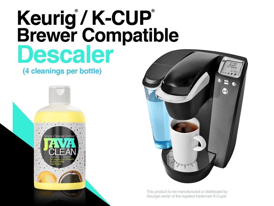 JAVA CLEAN - 16oz - Coffee Descaler (4 cleans per bottle) Coffee Machine Cleaner, Best Value Biodegradable Descaler... N4