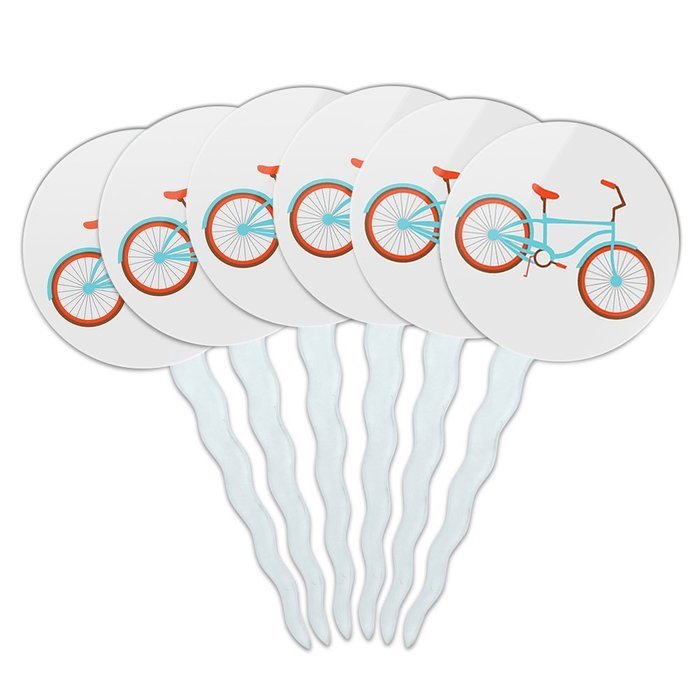 Set of 6 Cupcake Picks Toppers Decoration Sports and Hobbies - Bowling Ball N46