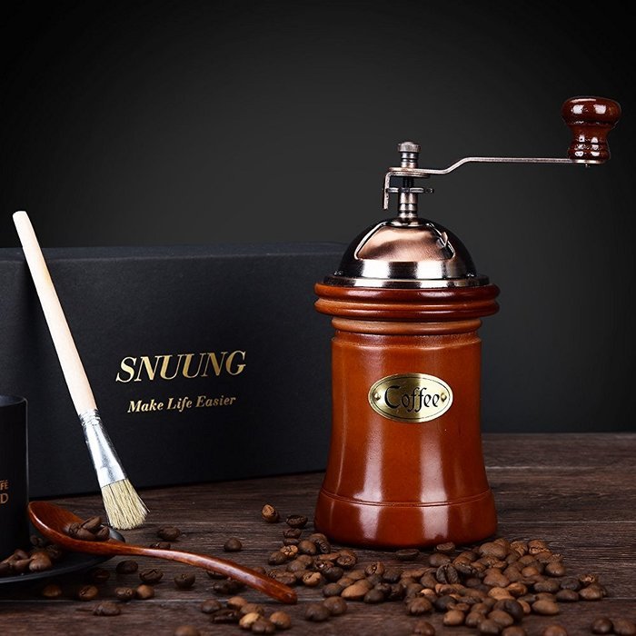 SNUUNG Manual Coffee Grinder Portable Hand Crank Mill Adjustable Ceramic Burr N9
