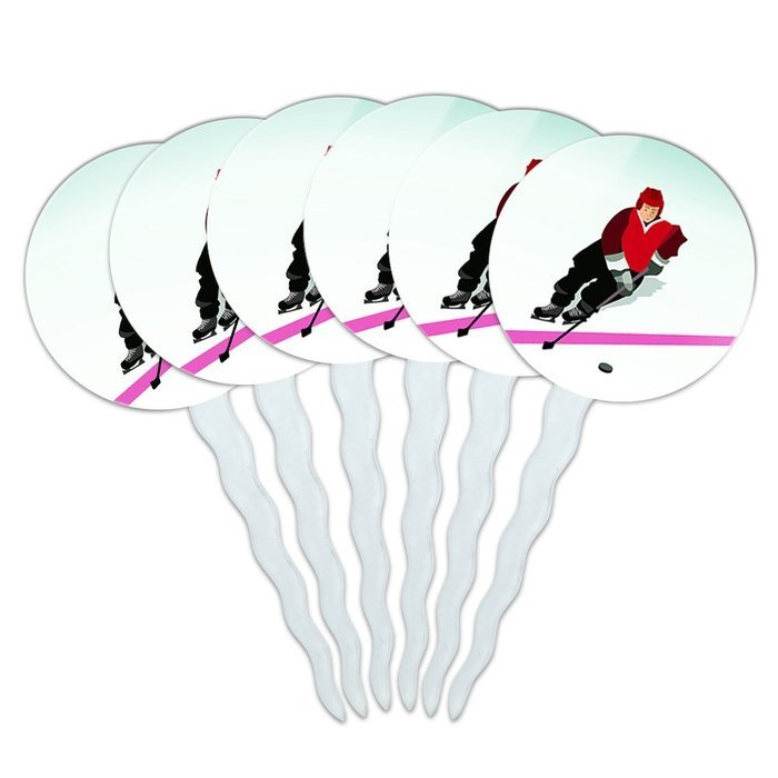 Set of 6 Cupcake Picks Toppers Decoration Sports and Hobbies - Bowling Ball N48