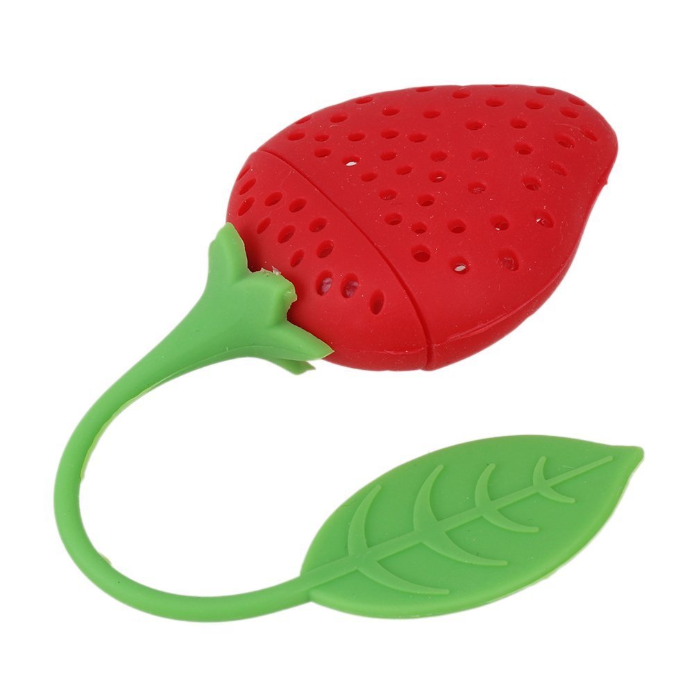 Silicone Strawberry Tea Leaf Strainer Tea Herbal Ball Filter Infuser ...