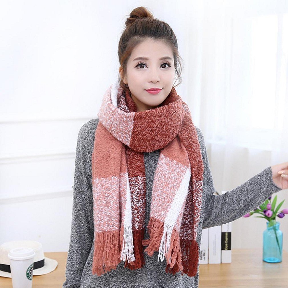 Scarf,Morecome Warm Winter Women Long Scarf Large Shawl Plaid Scarf ...