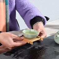 CCWY Bamboo square coasters-hot saucers Kung Fu tea ceremony accessories mat natural bamboo cups wholesale N4