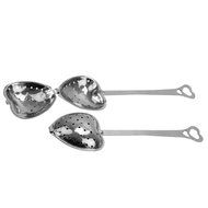 2Pcs Stainless Steel Heart Tea Infuser Steeper Strainer Spoon Handle Shower N4