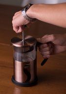 Gourmet 1 Liter Matte Copper French Press Coffee Brewer with S Shaped Design N2